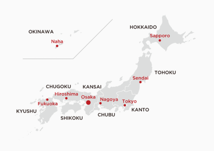 mapa de japón