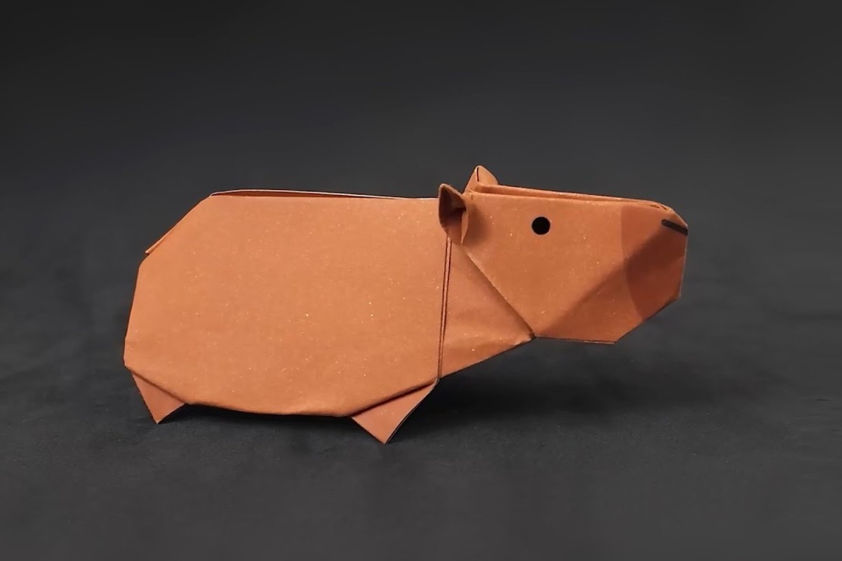 Cómo hacer un capibara (carpincho) de origami fácil y rápido